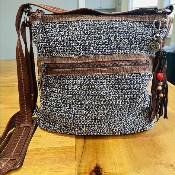 The Sak Handbags - The Sak Lucia Crochet Crossbody Bag Blue & Brown